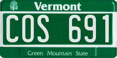 VT license plate COS691