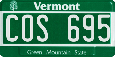 VT license plate COS695