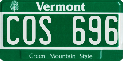 VT license plate COS696