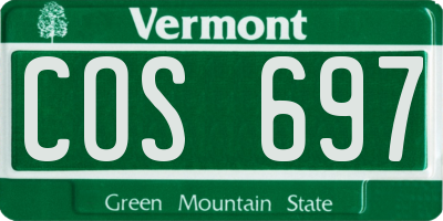 VT license plate COS697