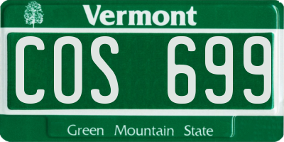 VT license plate COS699