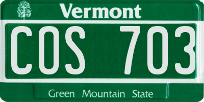 VT license plate COS703