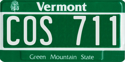 VT license plate COS711