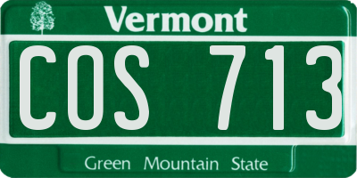 VT license plate COS713