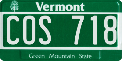VT license plate COS718