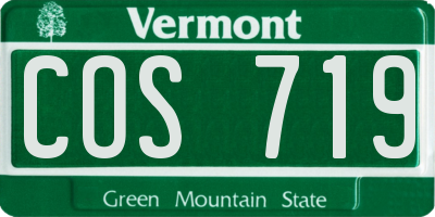 VT license plate COS719