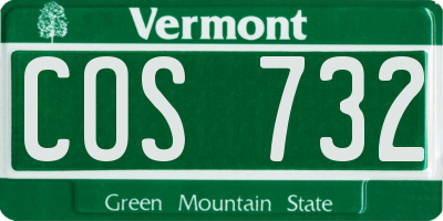 VT license plate COS732