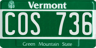 VT license plate COS736