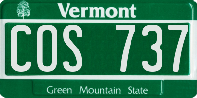 VT license plate COS737