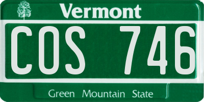 VT license plate COS746