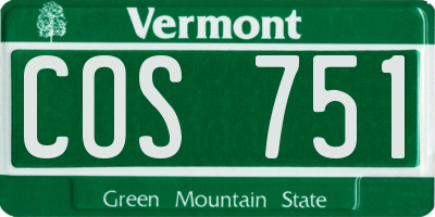 VT license plate COS751