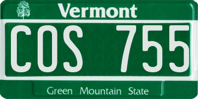 VT license plate COS755