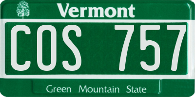 VT license plate COS757