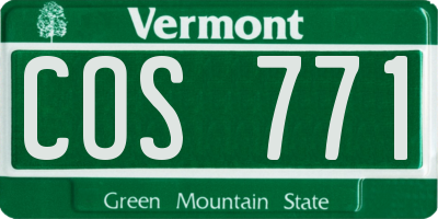 VT license plate COS771