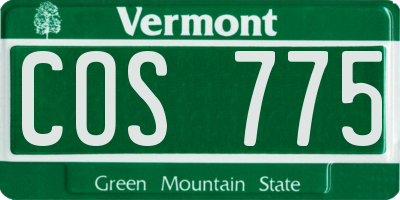 VT license plate COS775
