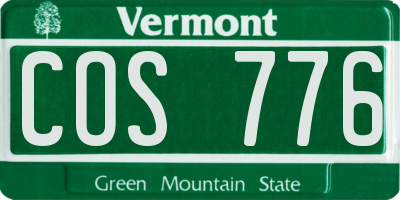 VT license plate COS776