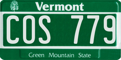 VT license plate COS779