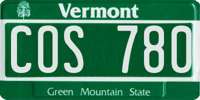 VT license plate COS780