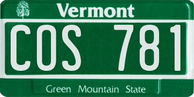 VT license plate COS781
