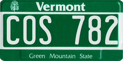 VT license plate COS782