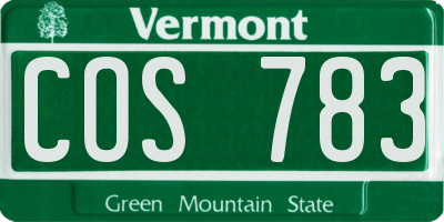 VT license plate COS783