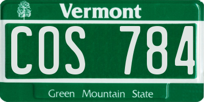 VT license plate COS784