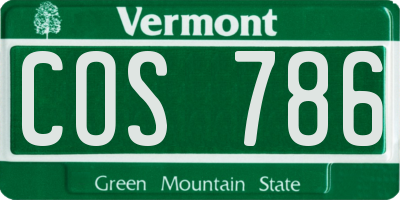 VT license plate COS786