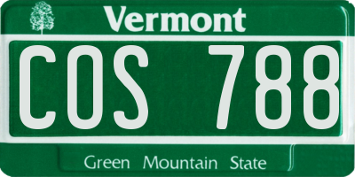 VT license plate COS788