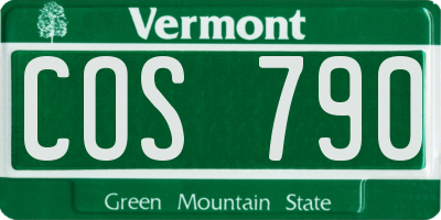 VT license plate COS790