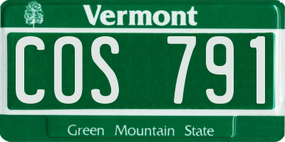 VT license plate COS791