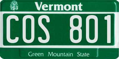 VT license plate COS801
