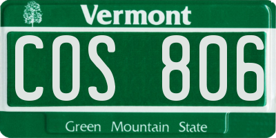 VT license plate COS806