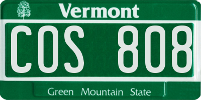 VT license plate COS808
