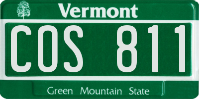 VT license plate COS811