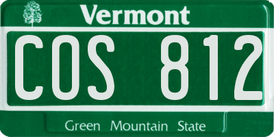 VT license plate COS812