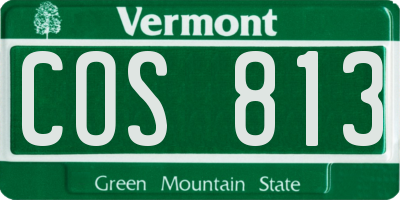 VT license plate COS813