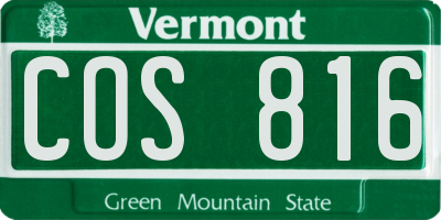 VT license plate COS816
