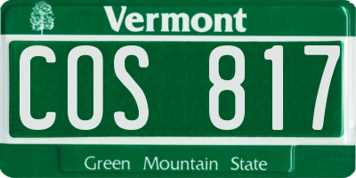 VT license plate COS817