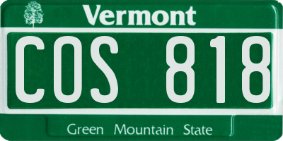 VT license plate COS818