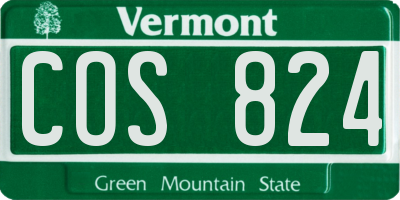 VT license plate COS824