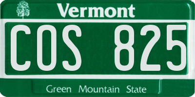 VT license plate COS825