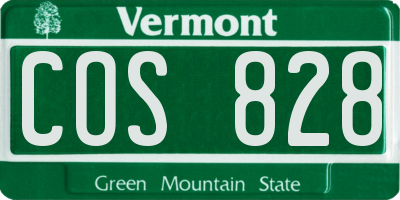 VT license plate COS828