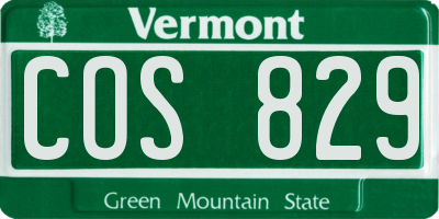 VT license plate COS829