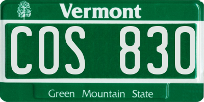 VT license plate COS830