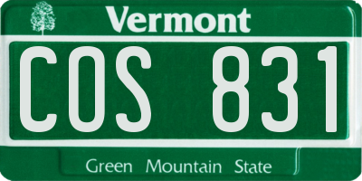 VT license plate COS831
