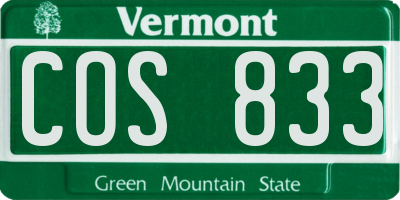 VT license plate COS833