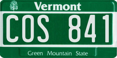 VT license plate COS841