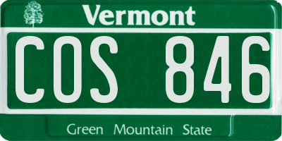 VT license plate COS846