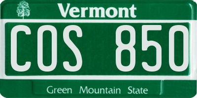 VT license plate COS850