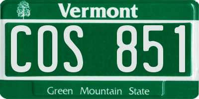 VT license plate COS851